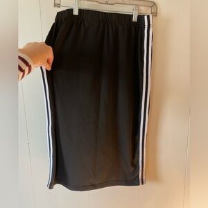 Black Athletic Skirt with White Stripes